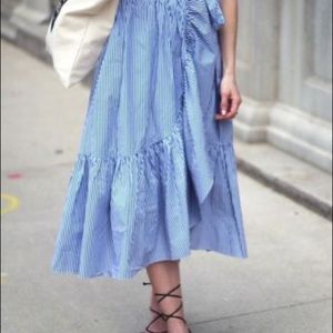 JCrew Ruffle Seersucker Skirt